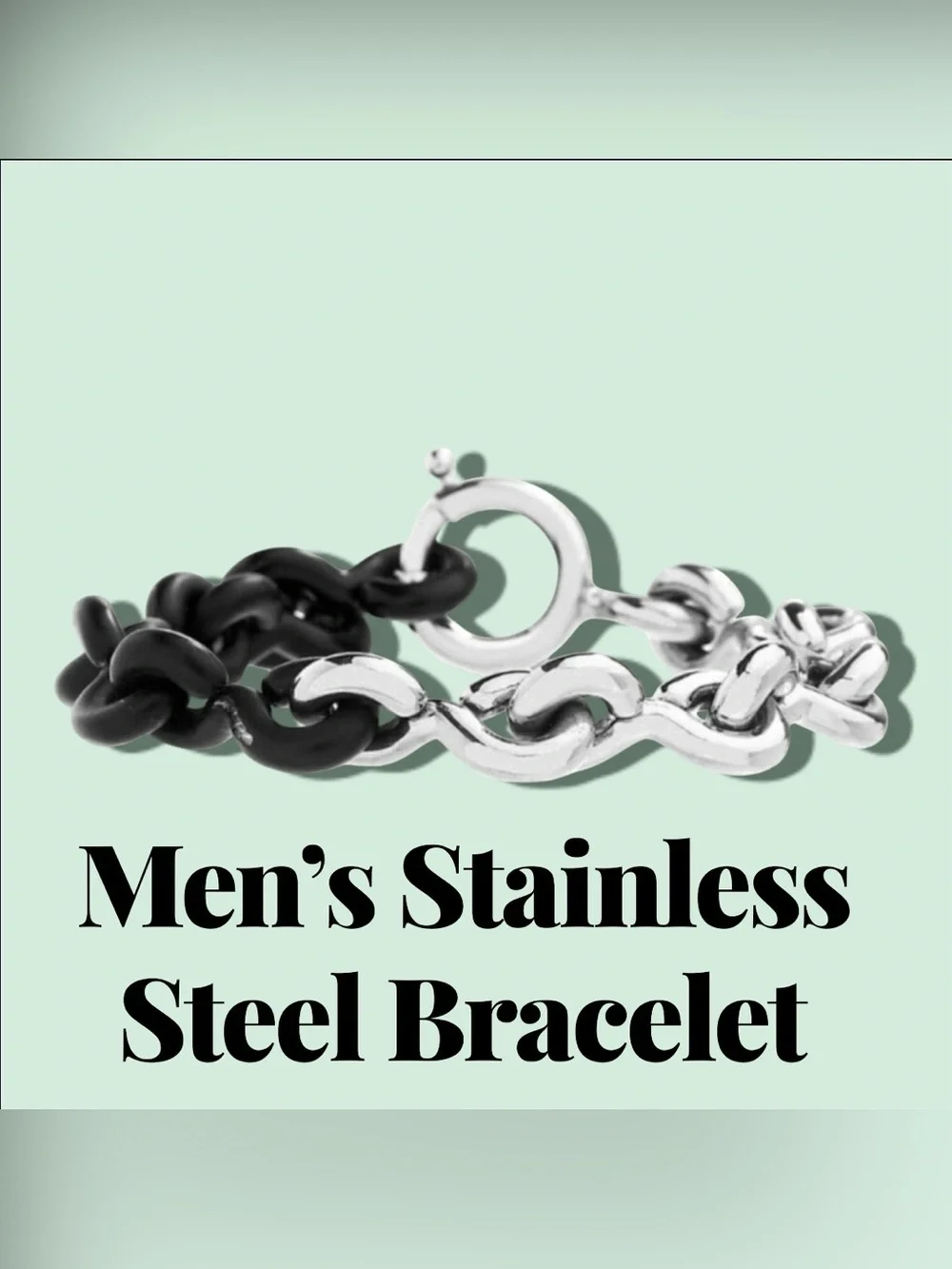 Stainless Steel Mens Two Tone Chain Link Bracelet NWT